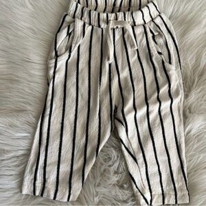 Zara Kids Striped Joggers in Black and Cream